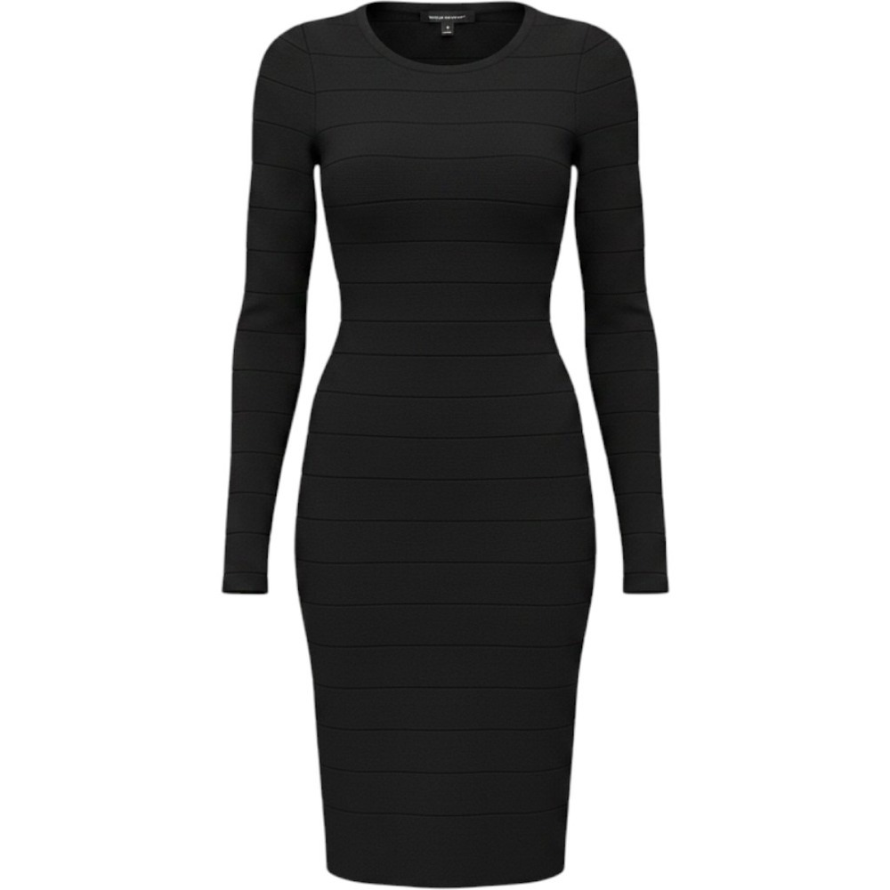 French Connection Navy Blue Bandage Long Sleeve Bodycon Mini Dress Size 2 - Picture 1 of 5